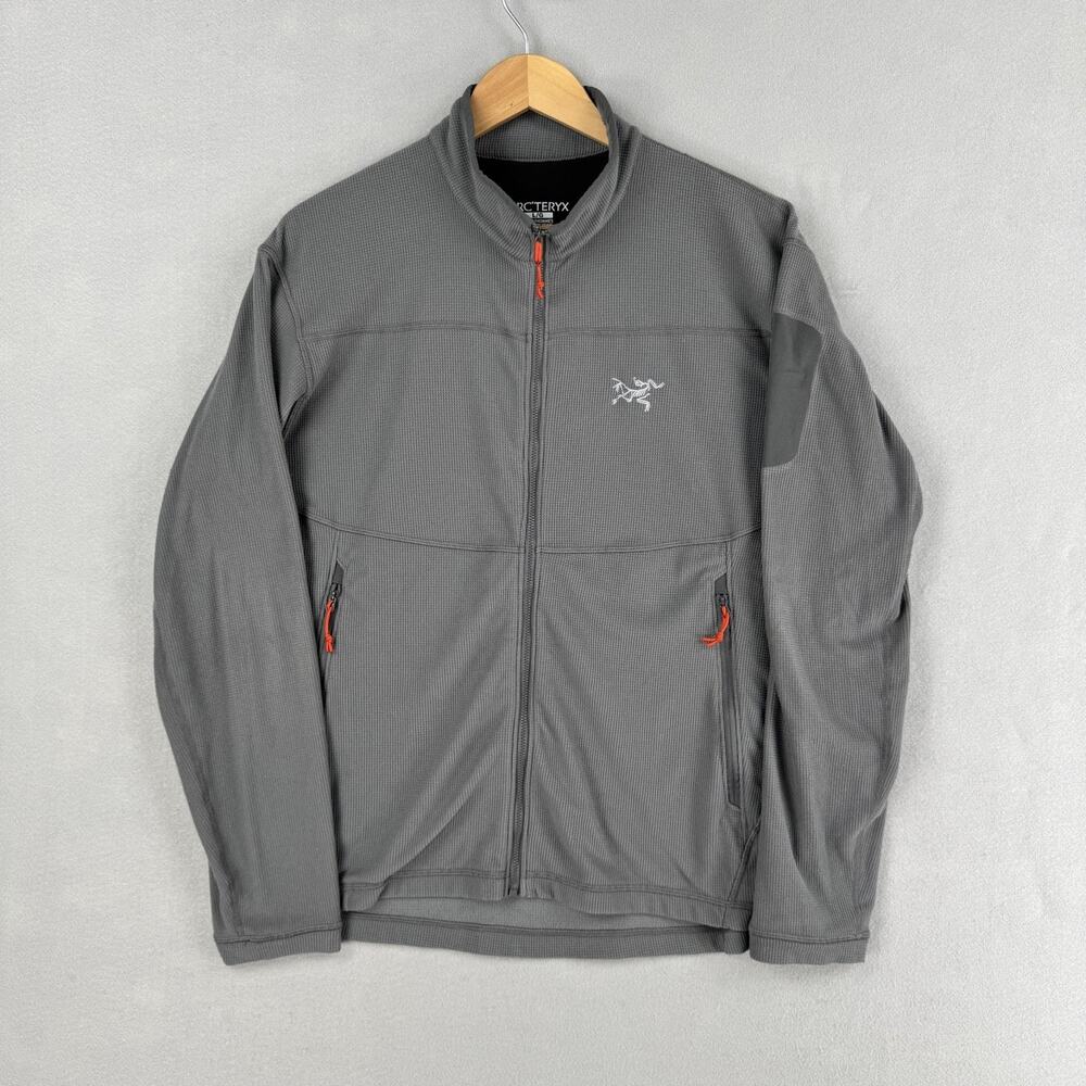 Arc'teryx Men's Delta LT Jacket Mens Large Gray Polartec Fleece Full Zip Hiking